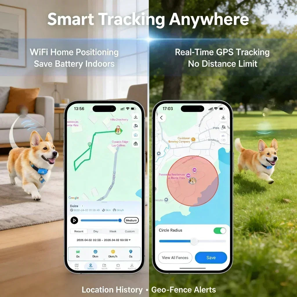WANWAYTECH GPS Pet Tracker 4G for Dogs Cats RealTime Tracking
