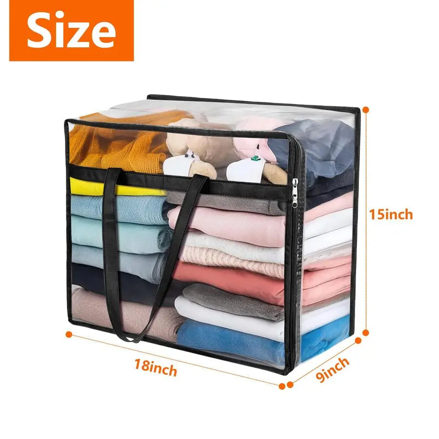 Clear Zippered Storage Bags For Clothes And Bedding Organizer