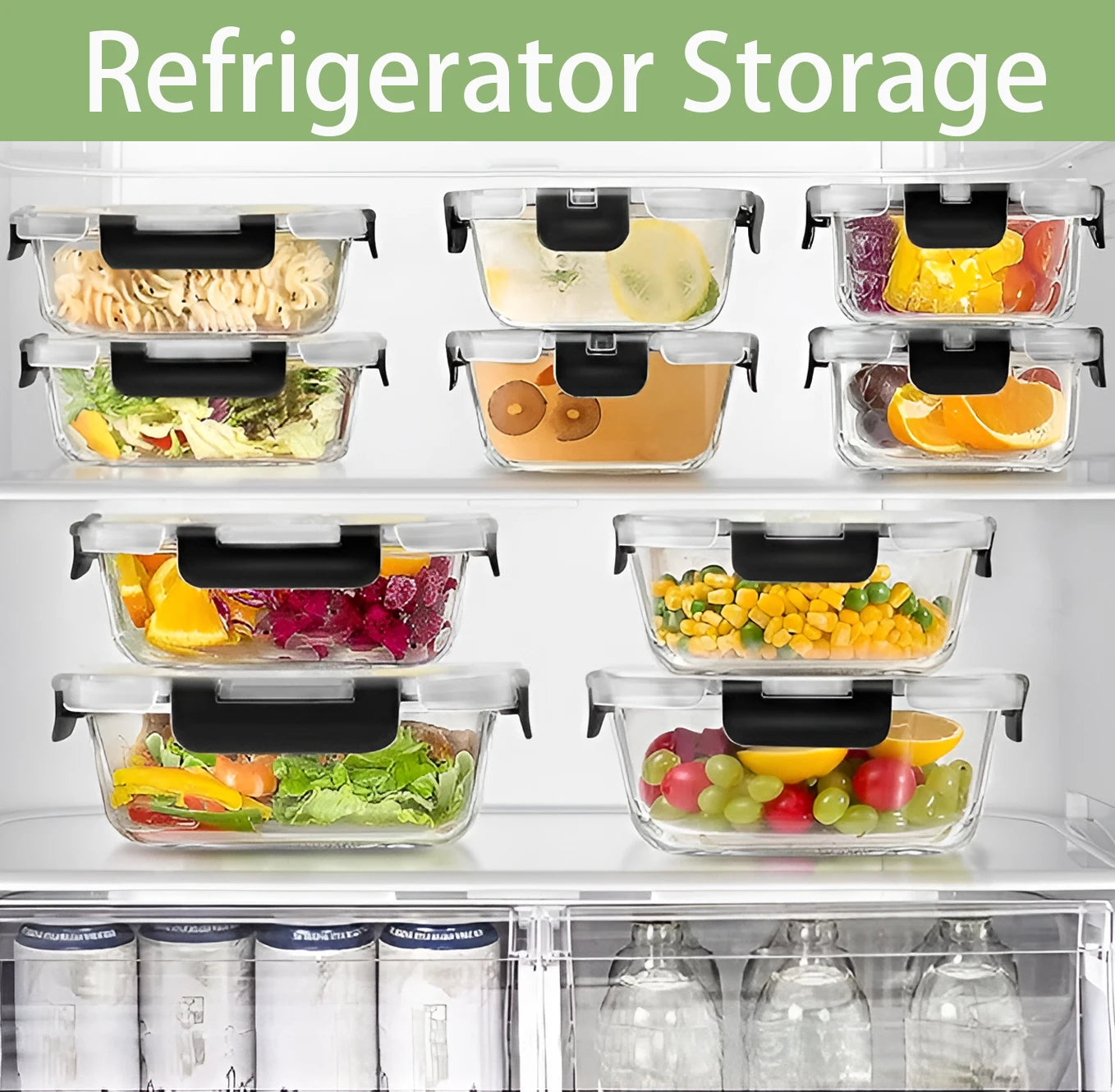 Glass Lunch Box Set 12 Piece Airtight Bento Boxes Containers