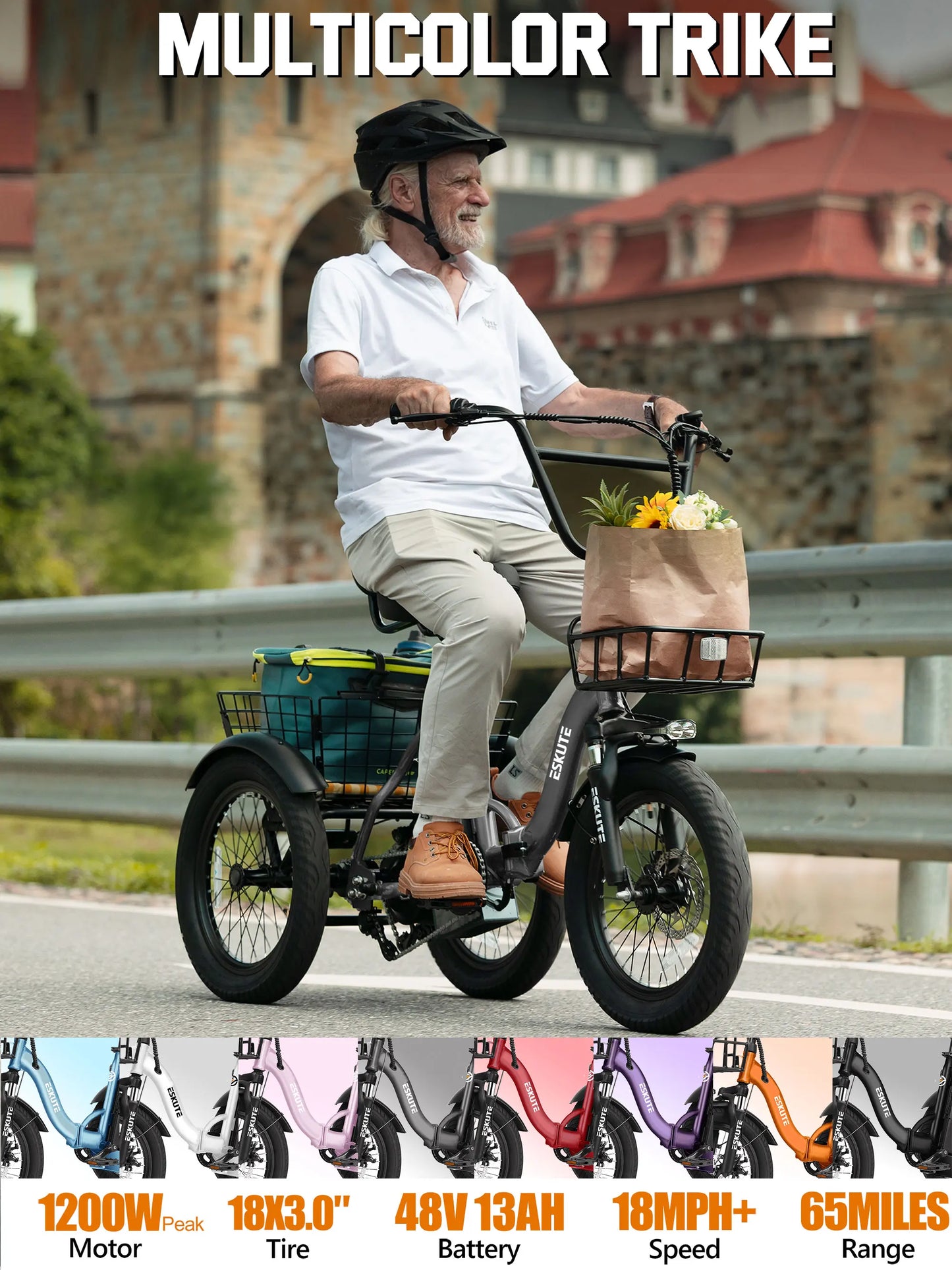 Eskute T300 Electric Trike With 1200W Motor And 624Wh Battery