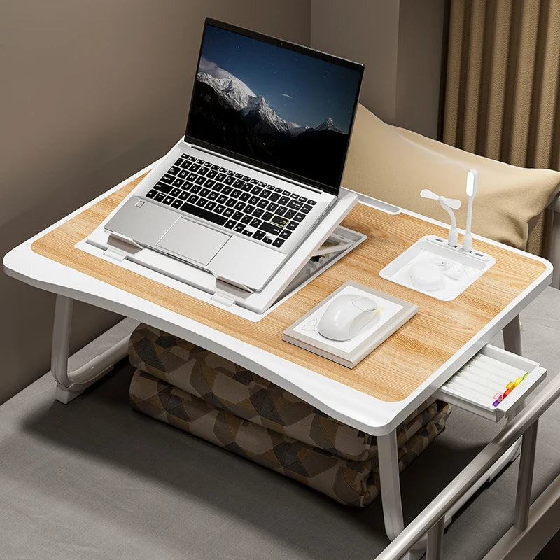Dyj Dayika-S Foldable Laptop Desk With Drawers For Home Office