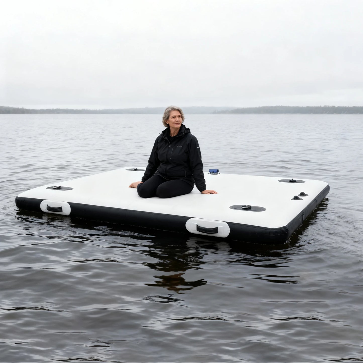 Portable Inflatable Floating Fishing Platform Foldable Boat
