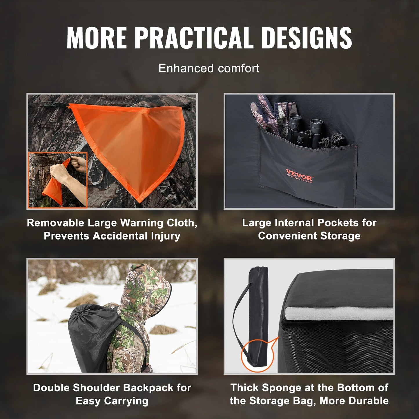 SucceBuy 270 Degree See Through Ground Blind Mesh For Hunting