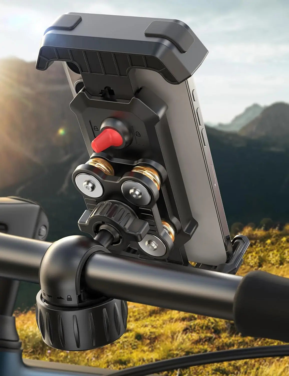 Anti-Shake Bike Phone Holder with Dual Vibration Dampener, Ultra Stable Motorcycle Mount for iPhone & Android 4.7-7”