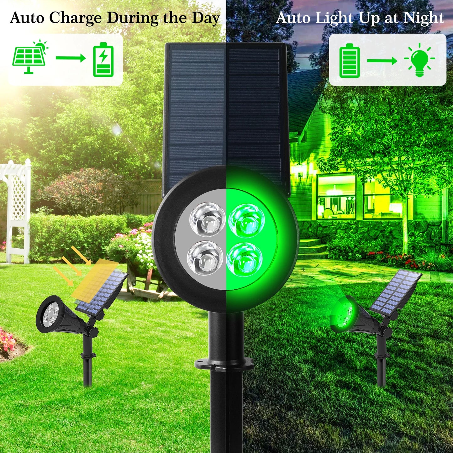T-SUNRISE LED Solar Lights Outdoor Spotlight IP65 Waterproof Garden