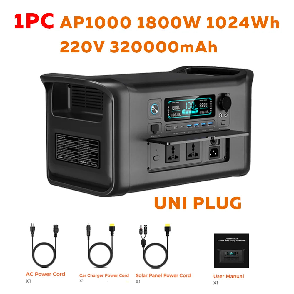 CTOLITY Outdoor Portable Power Station 1800W 2400W Fast Charge