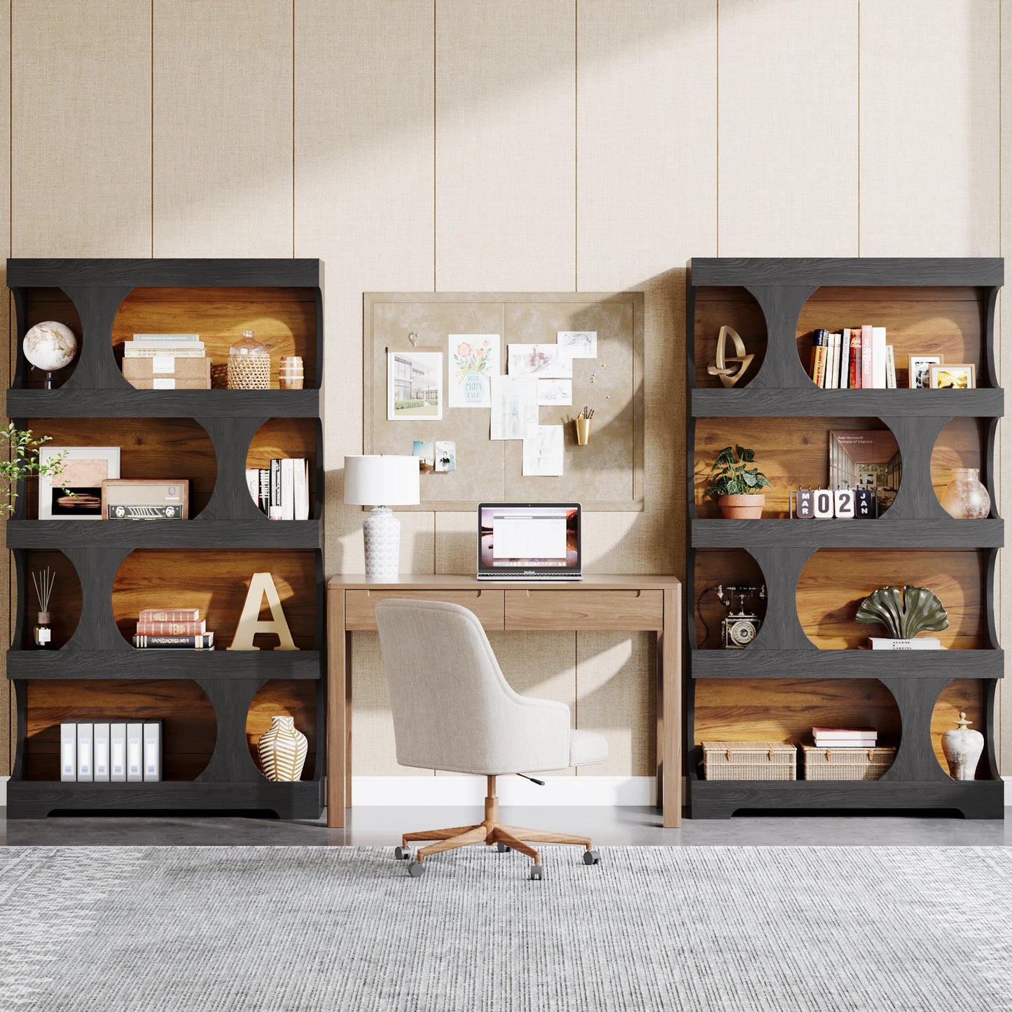 Tribesigns S Shaped 4-Tier Bookcase For Home Office Display