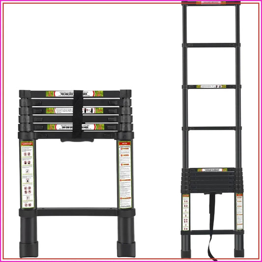 Telescoping Ladder Aluminum Portable Extension Lightweight Home Use