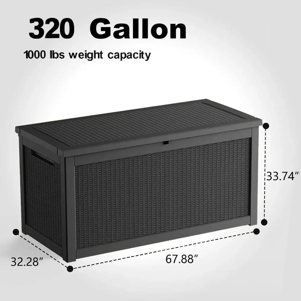 Outdoor Resin Deck Box With Lockable Lid For Cushions