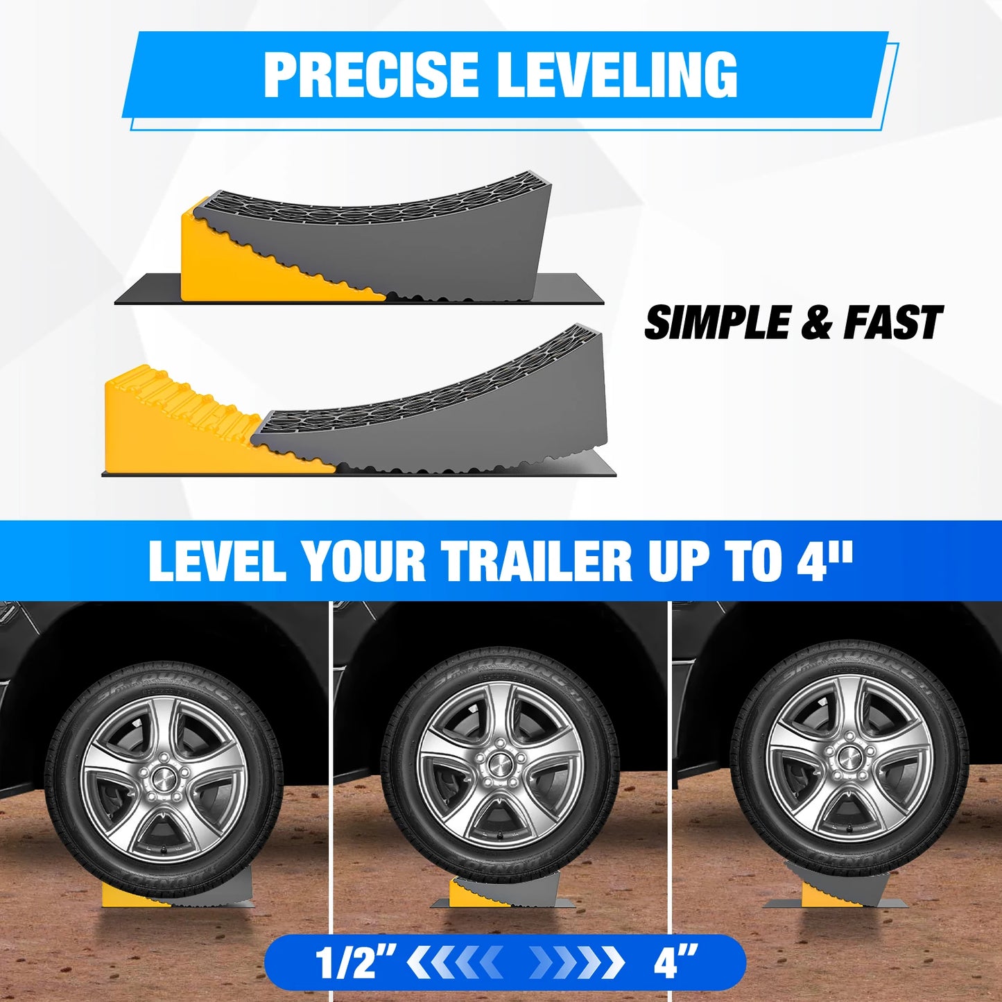 Nilight RV Leveler 2 Pack Camper Leveling Blocks For Axles