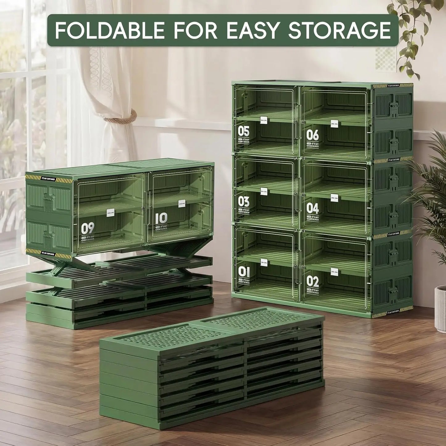 Foldable 10 Tier Shoe Rack Organizer For Entryway Storage