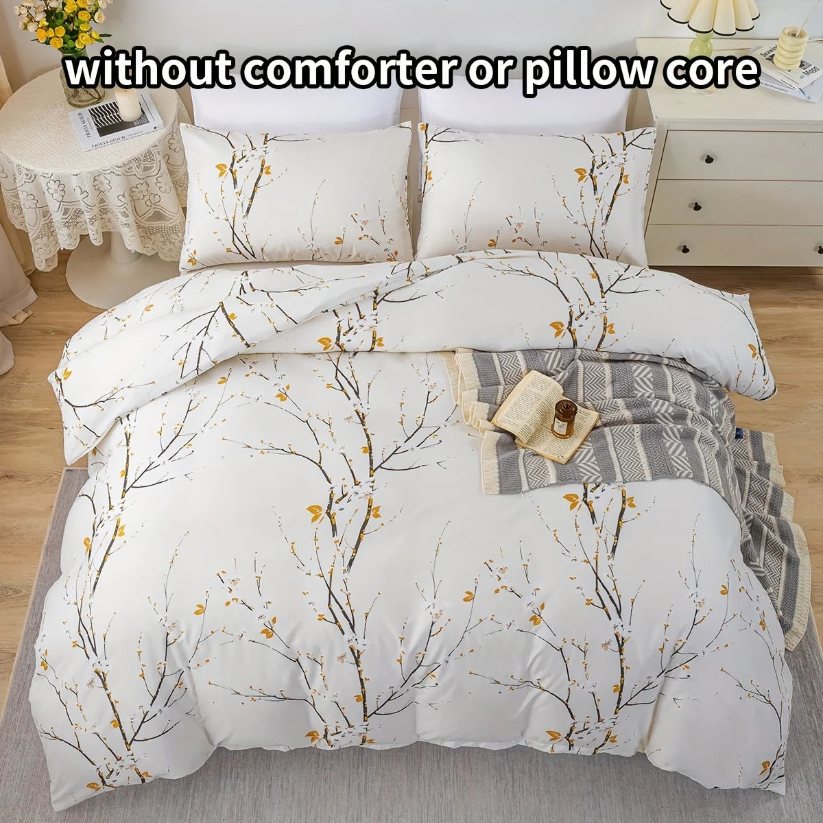 Dolin Plum Blossom Quilt Cover Set Skin Friendly Breathable Bedding