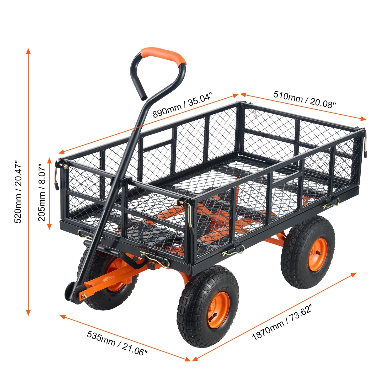 SucceBuy Garden Cart Sturdy Utility Wagon With Dump Cart 400 To 880 Lbs Capacity