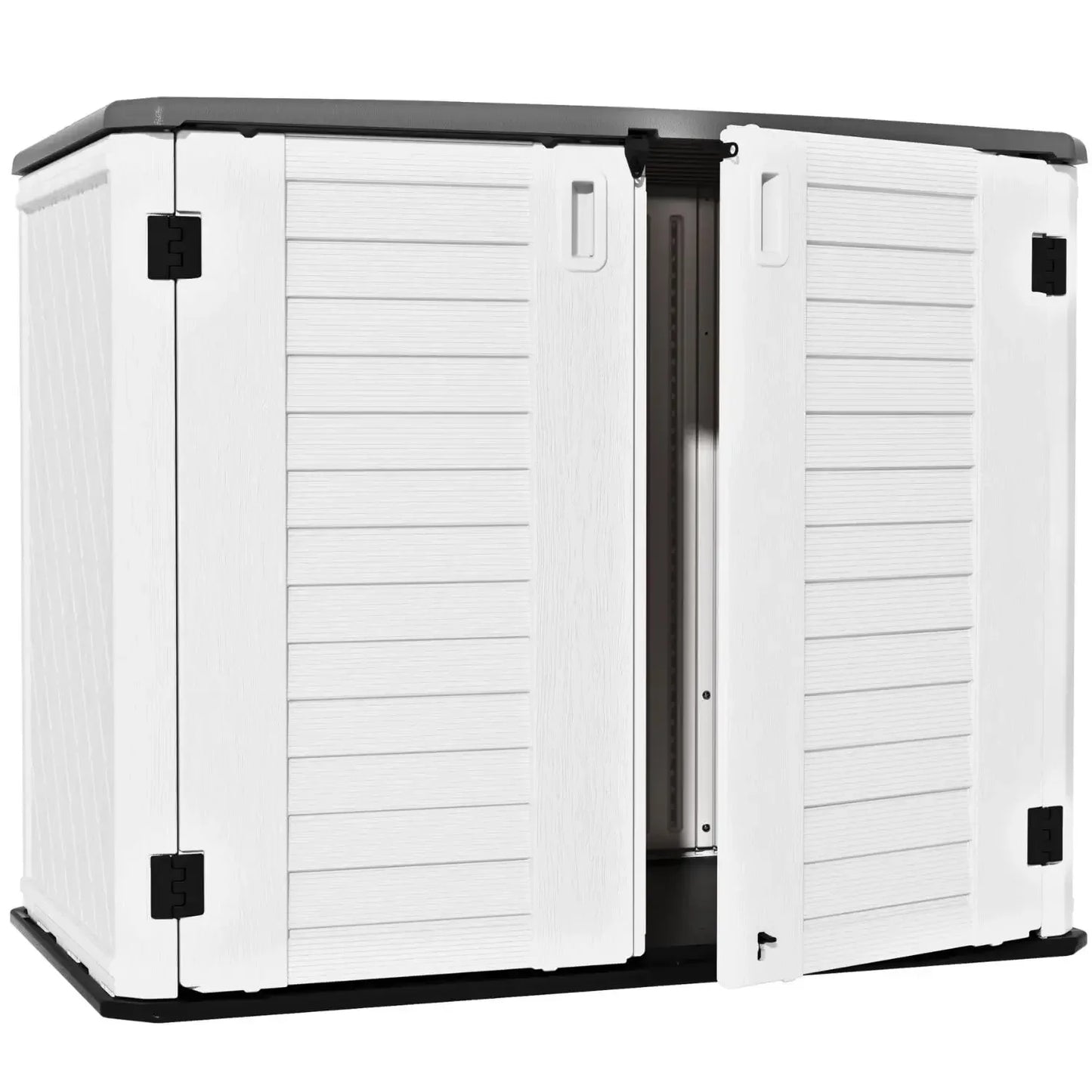 ZZM Large Outdoor Storage Shed, 48 Cu Ft Resin Versatile Storage Cabinet for Patio Accessories, Trash Cans &Garden Tools,Durable