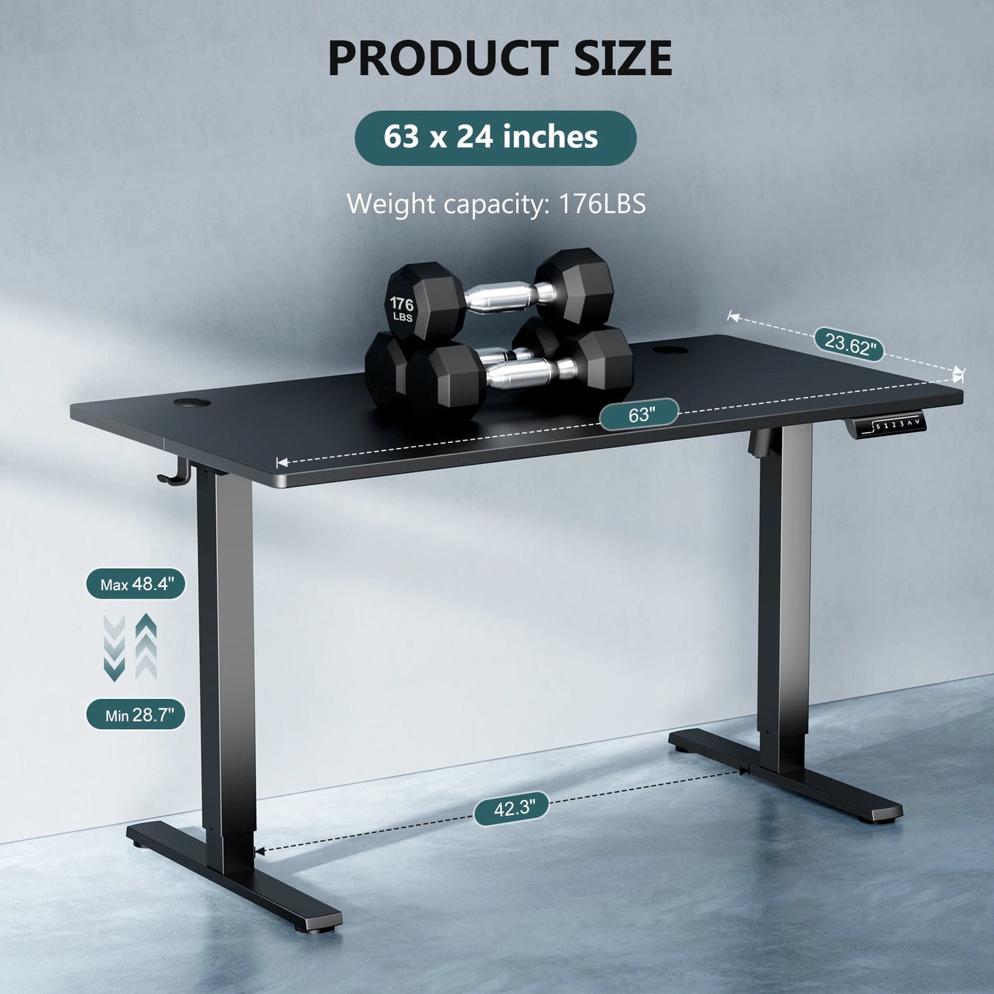 JHK Electric Standing Desk Height Adjustable Sit Stand Workstation
