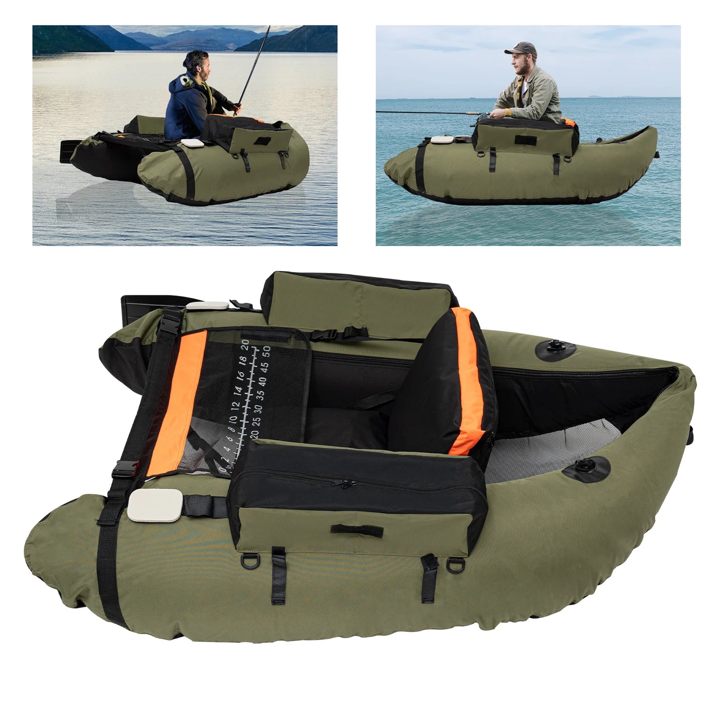 One Person Portable Inflatable Fishing Boat With Pump And Oars