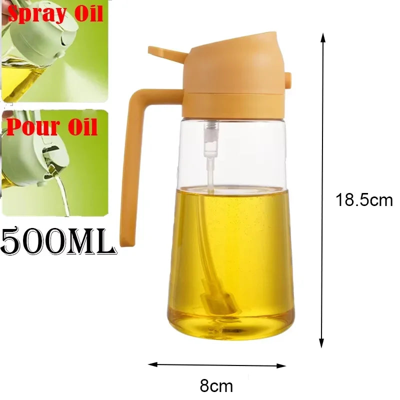 Pour And Spray Oil Dispenser Bottle For Olive Oil Kitchen