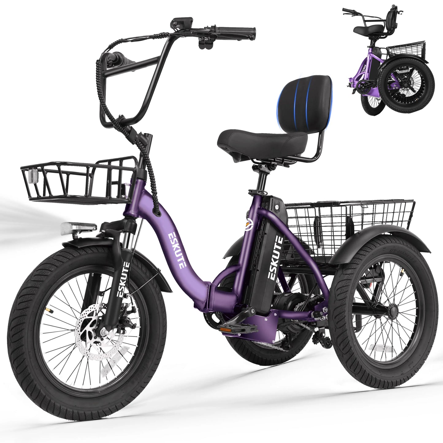 Eskute T300 Electric Trike With 1200W Motor And 624Wh Battery