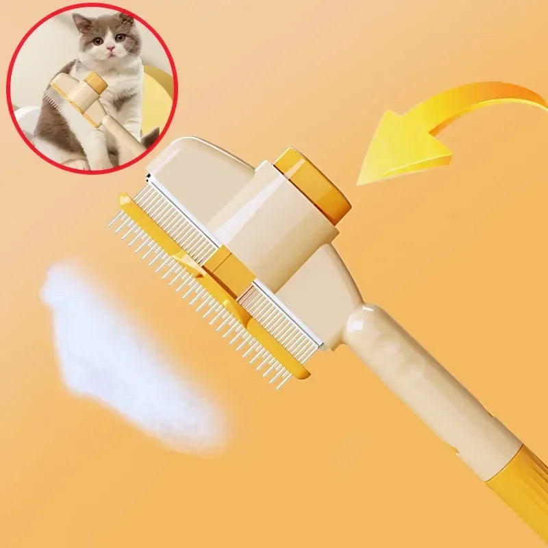 Self Cleaning Dog Comb With One Button Massage Brush