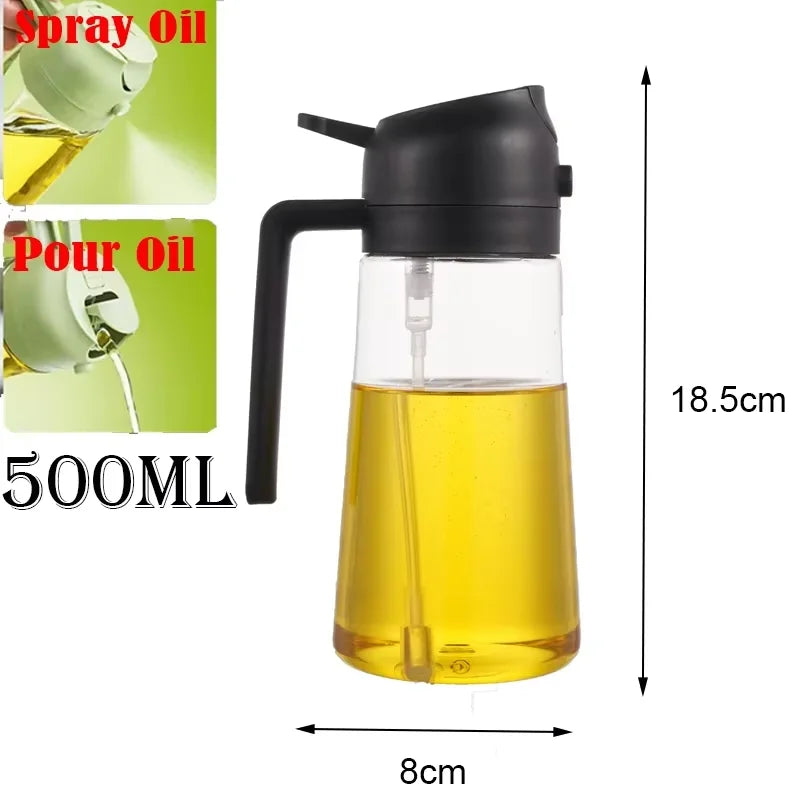Pour And Spray Oil Dispenser Bottle For Olive Oil Kitchen
