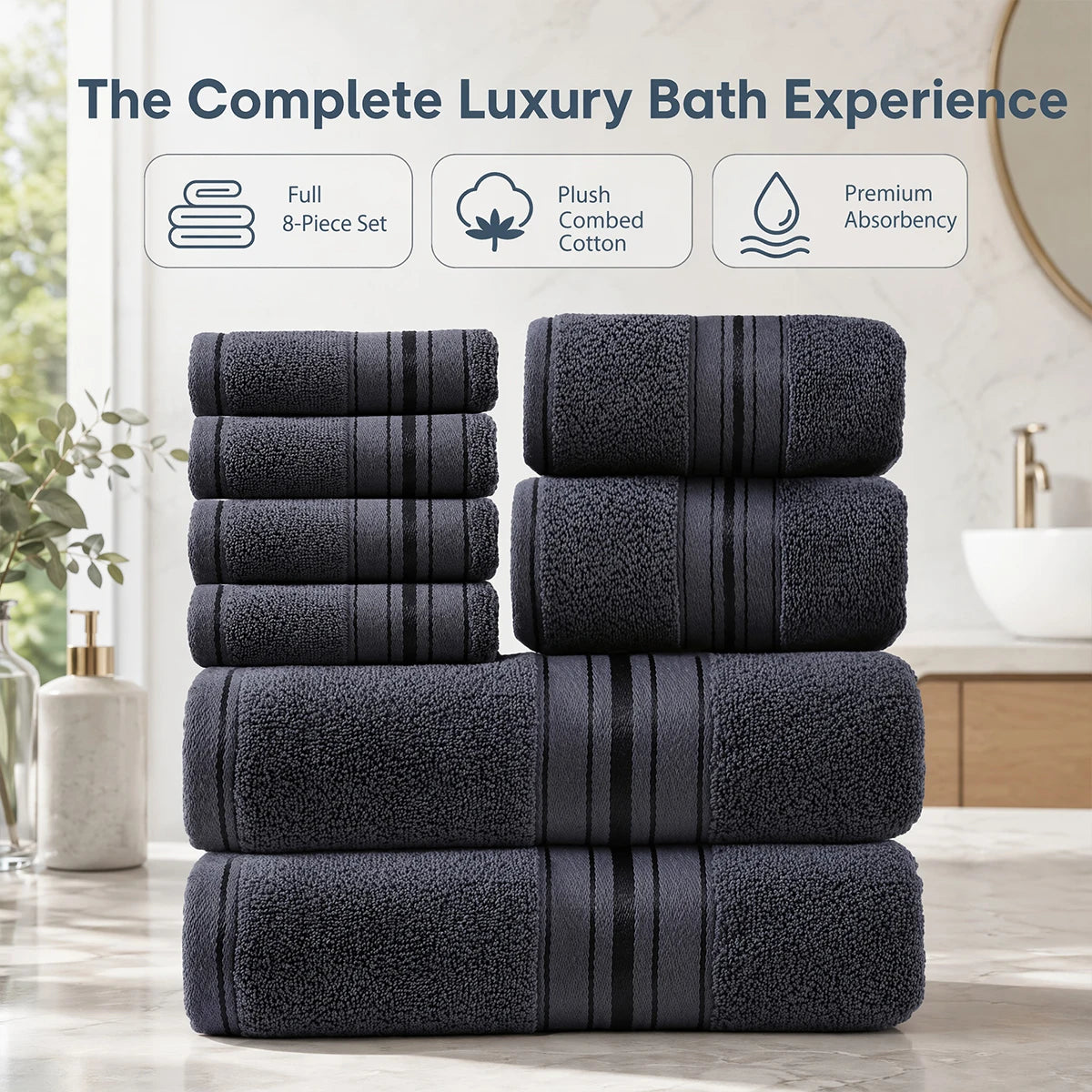 Majestic Plush 8 Piece Luxury Towel Set