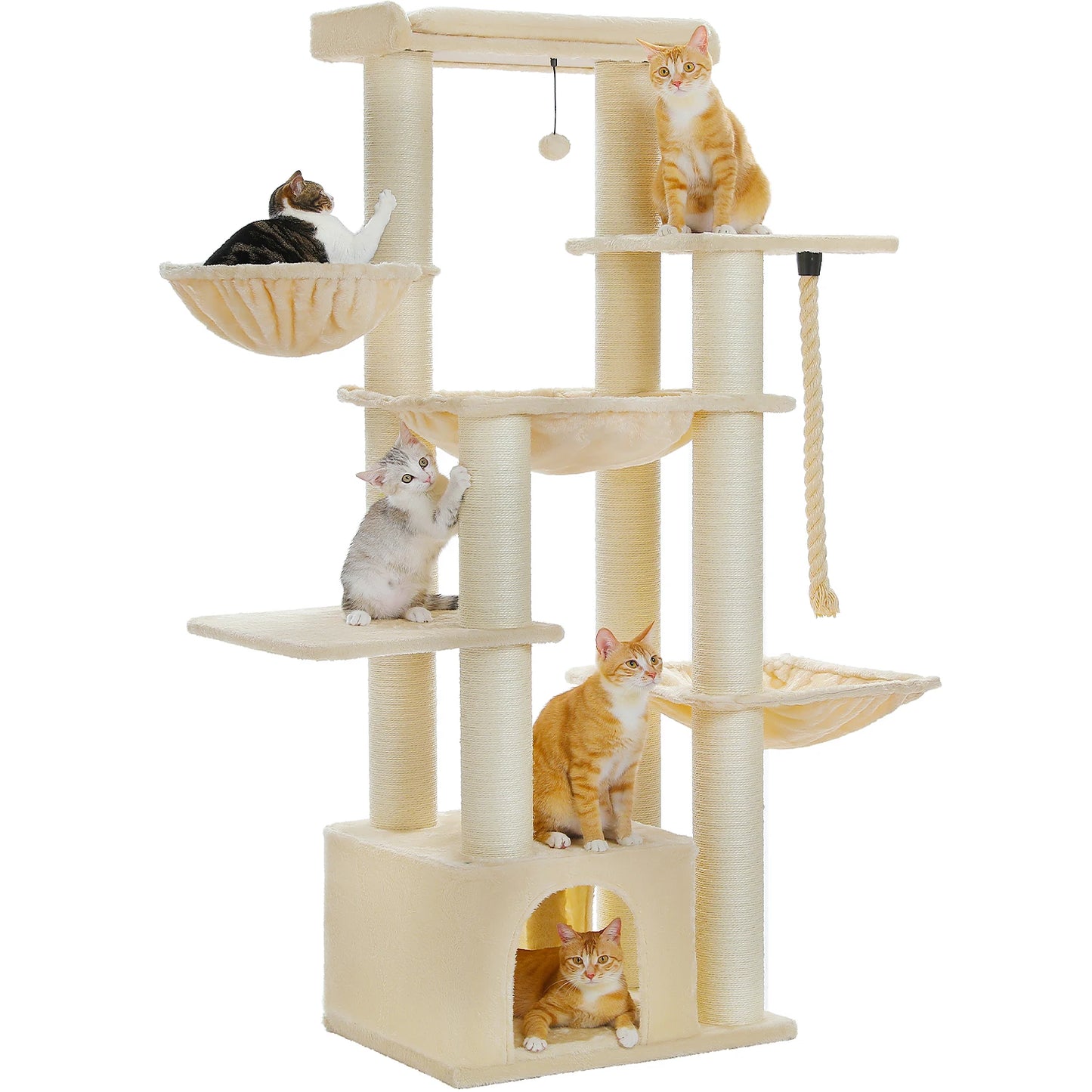 PAWZ Road Large Cat Tree Tower With Hammock And Levels