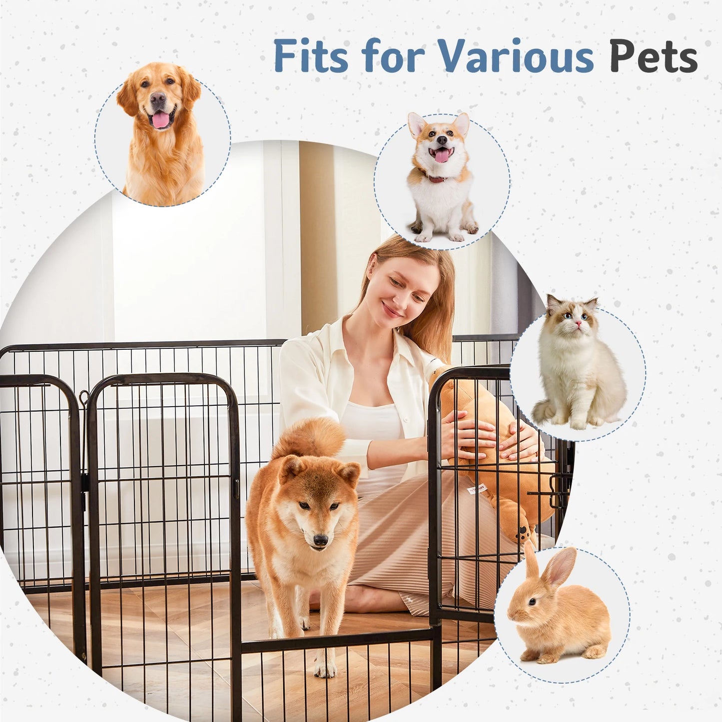 JHK 16 Panel Foldable Dog Playpen For Indoor And Outdoor Use