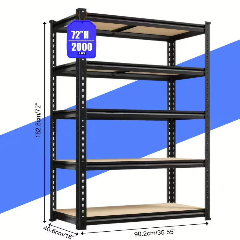 Garage Shelving Storage Racks Heavy Duty Five Tier Steel Shelves
