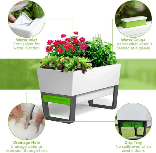 Self Watering Planter Box UV Stable Raised Garden Bed