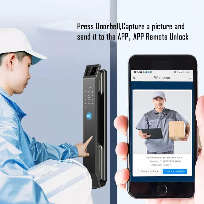 YKESDL 3D Face Recognition Smart Door Lock With Camera Fingerprint