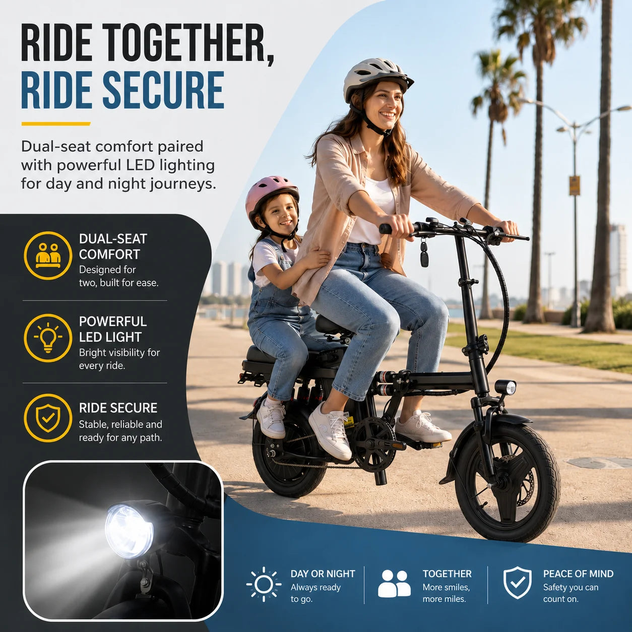Foldable 500W Electric Bicycle With 48V 15Ah Battery