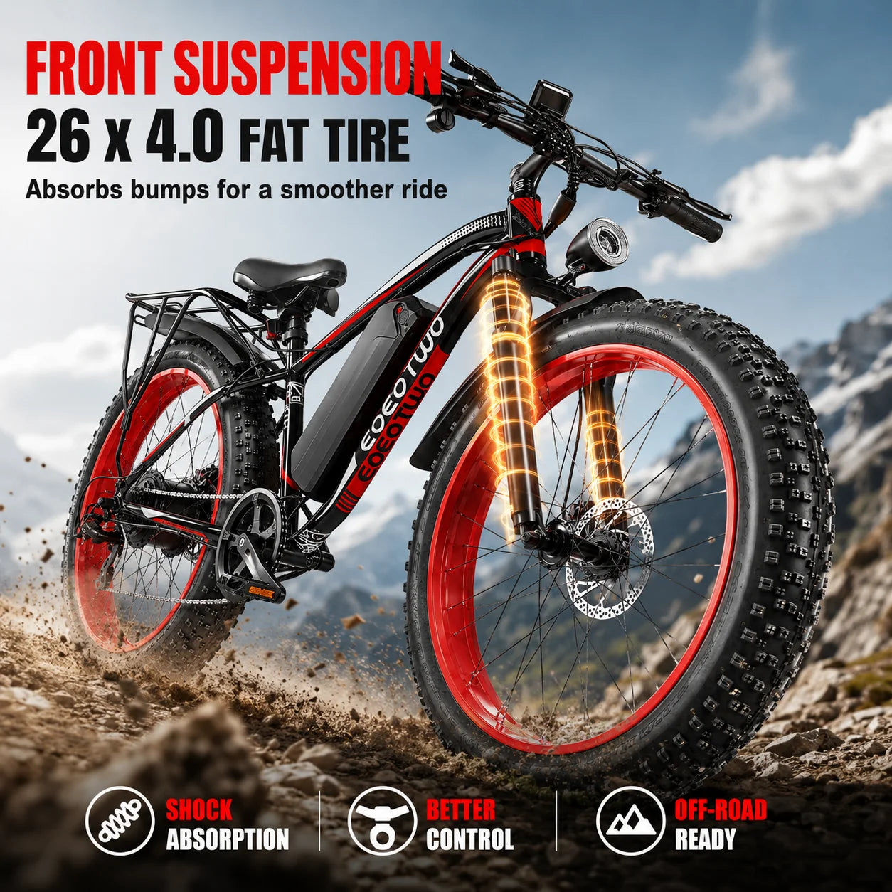 EOEOTWO 1500W Fat Tire Electric Mountain Bike For Adults