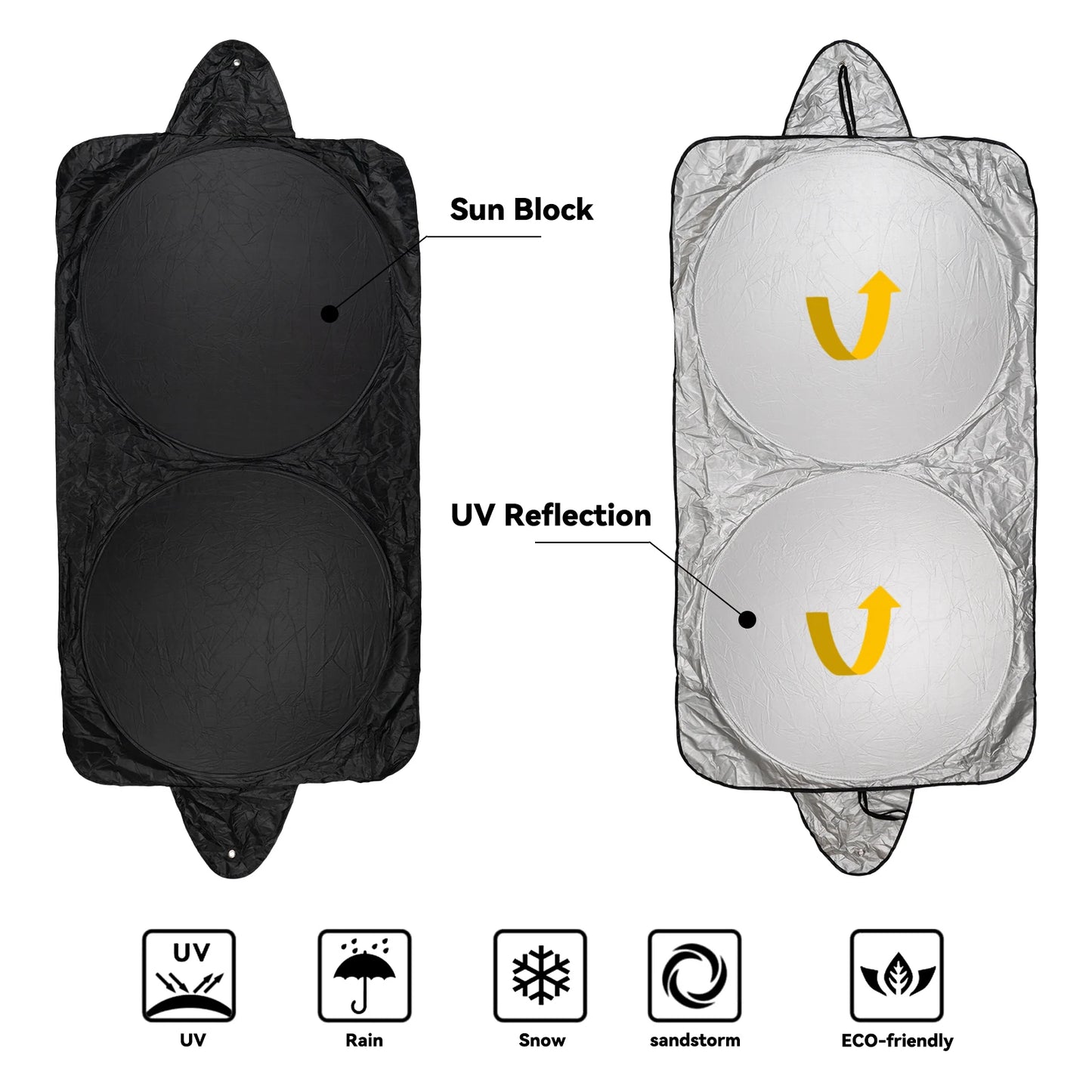 XUKEY Foldable Car Windshield Sunshade UV Reflective Front Window Protector