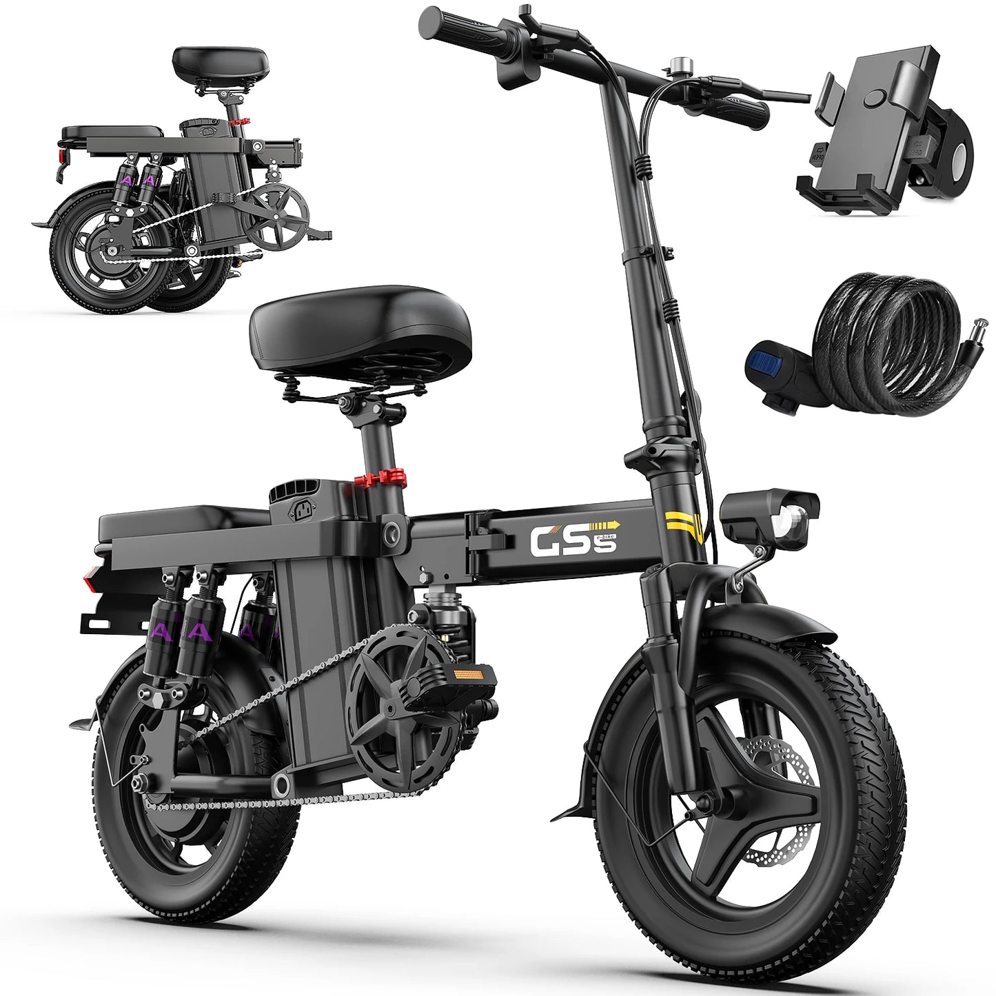 UPlee GS5 48V 15Ah Folding Electric Bike 20 Miles Max