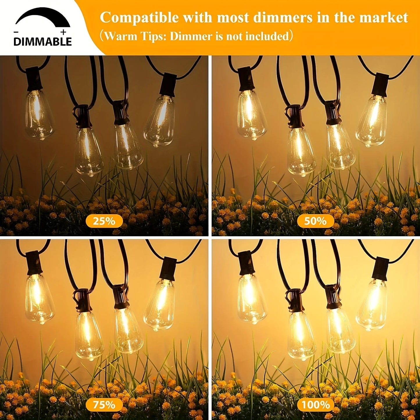 Bhony LED Outdoor String Lights ST38 For Patio And Garden