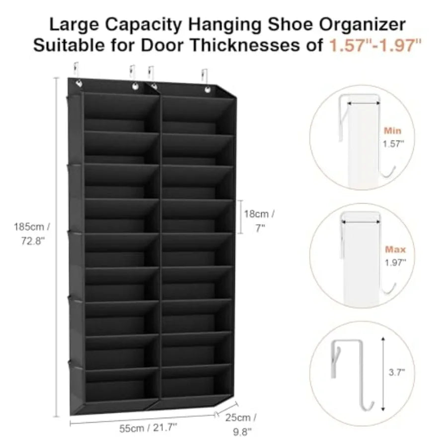 Over The Door Hanging Shoe Organizer For Closet Doors