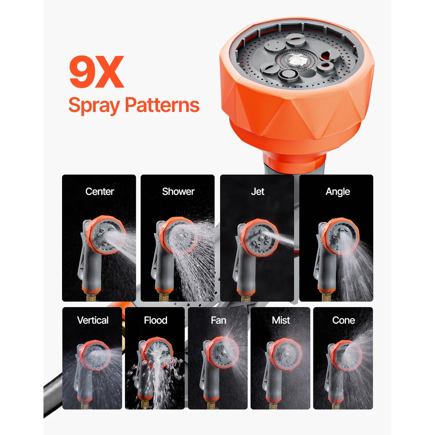 Succebuy Retractable Garden Hose Reel With Nine Patterns Nozzle