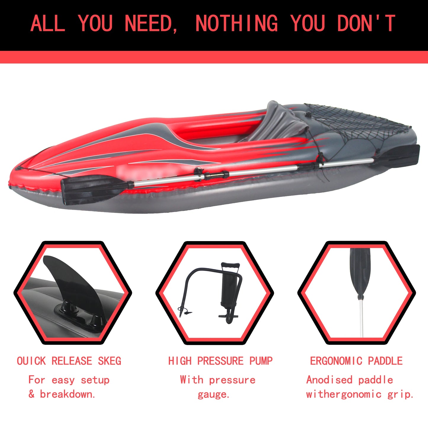 HHSJZWCY Inflatable Kayak One Person With Pump Paddles Kit