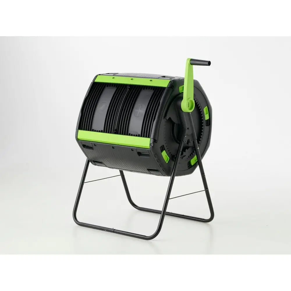 Compost Tumbler Dual Compartment With Easy Geared Turning