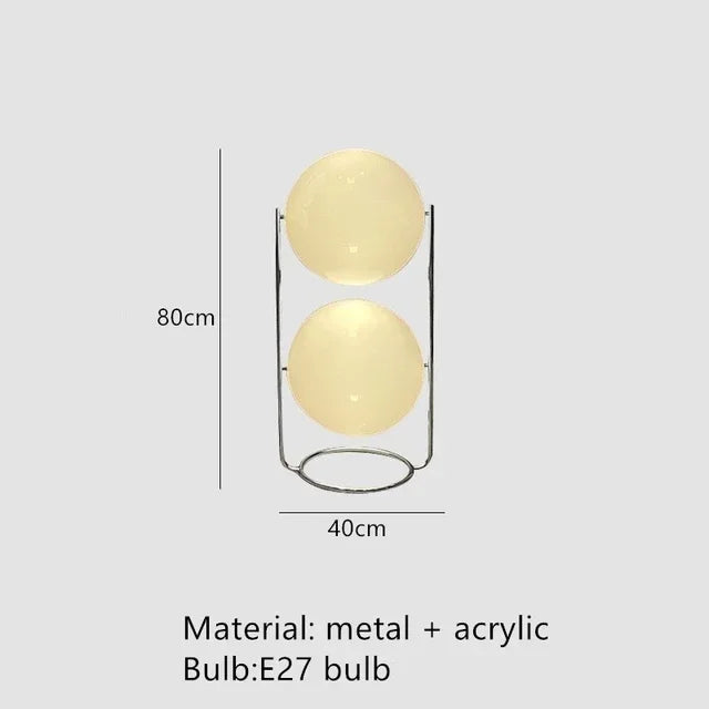 Taonuanshu Delord Floor Lamp Chrome Metal White Acrylic Ball