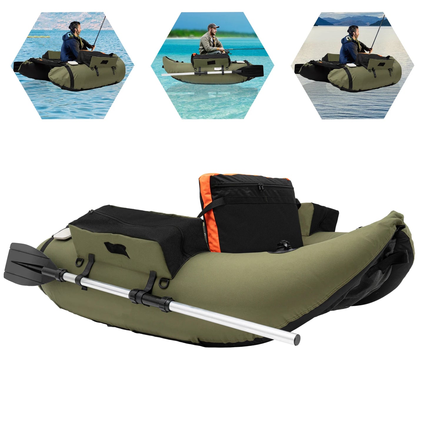 One Person Portable Inflatable Fishing Boat With Pump And Oars