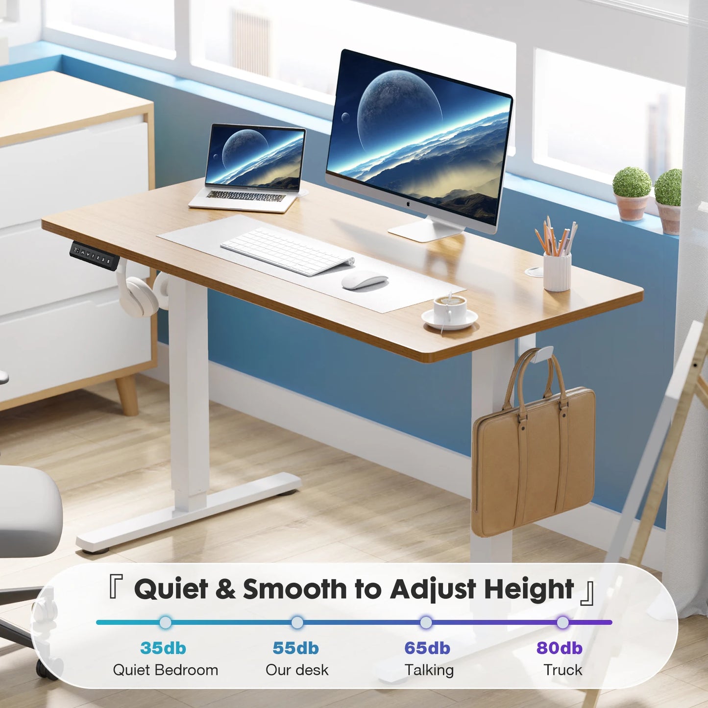 JHK Electric Standing Desk Height Adjustable Workstation For Office