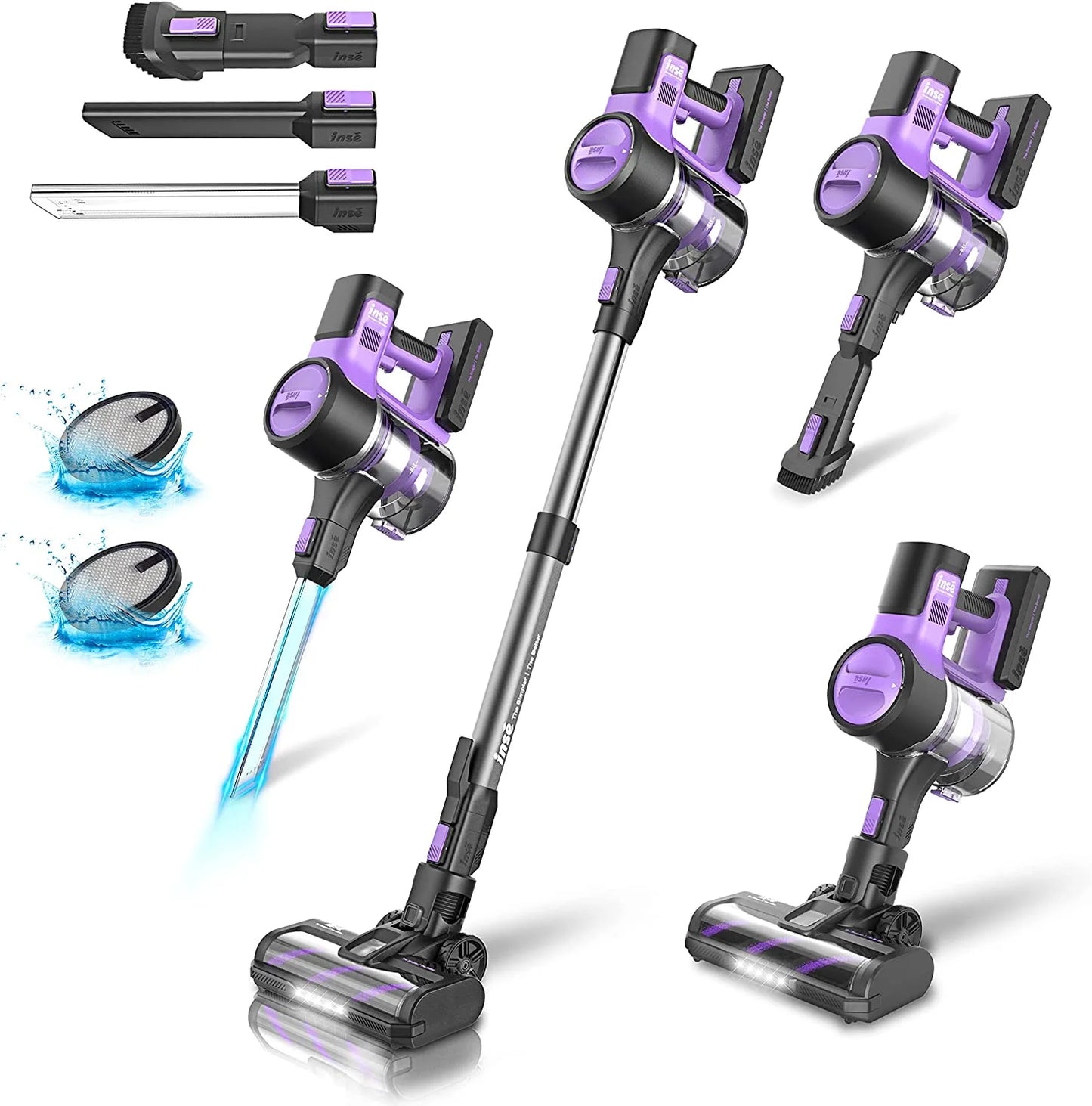 INSE S10 Cordless Vacuum Cleaner 6In1 Pet Hair Power