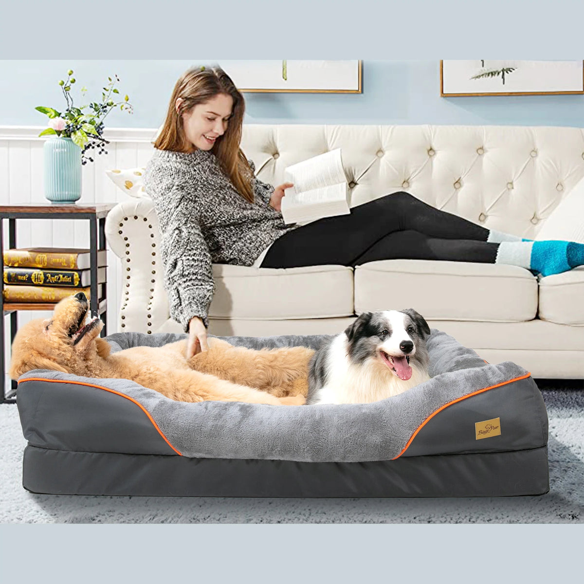 Bingopaw Removable Cover Large Dog Bed Warm Fleece