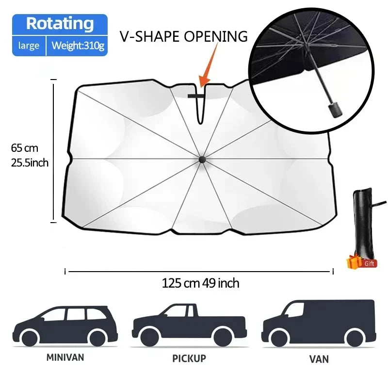 Foldable Car Sun Shade Umbrella Windshield Parasol Summer Heat Shield