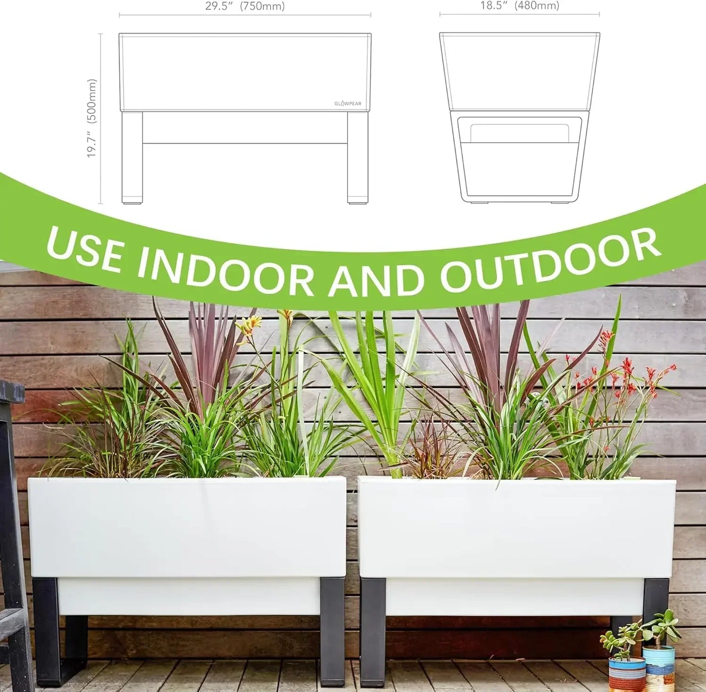 Self Watering Planter Box Urban Garden Bed With Water Gauge