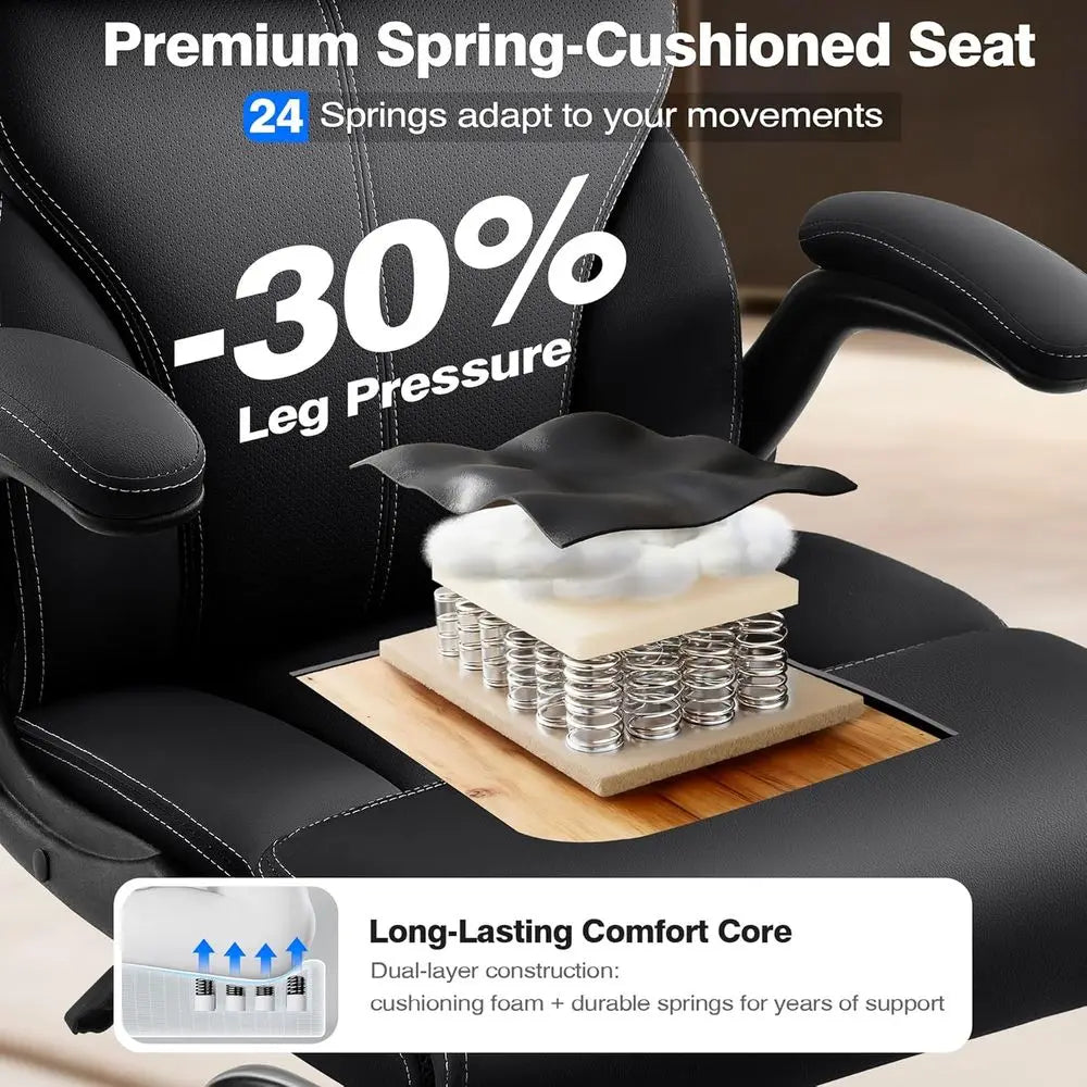 Office Chair Executive High Back Leather Desk Chair With Lumbar Support