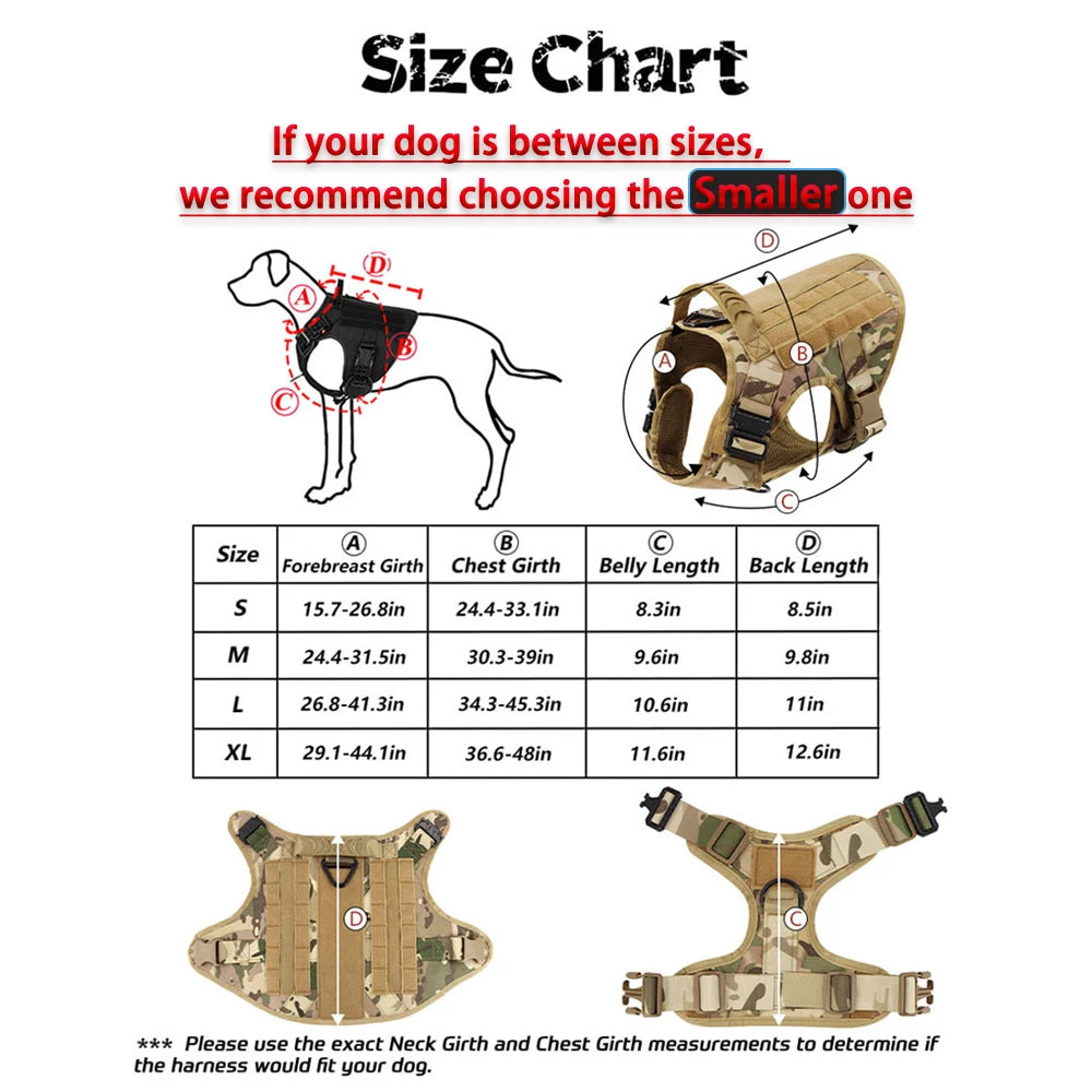NONE CN Tactical Dog Harness Leash Set For Large Dogs