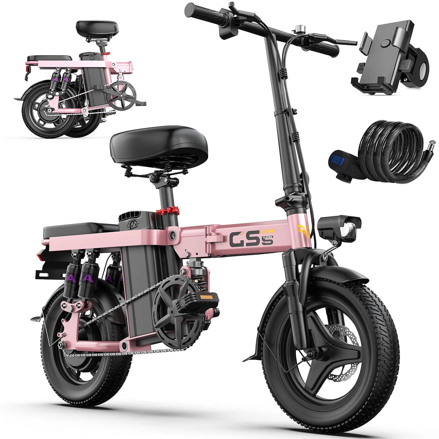 UPlee GS5 48V 15Ah Folding Electric Bike 20 Miles Max