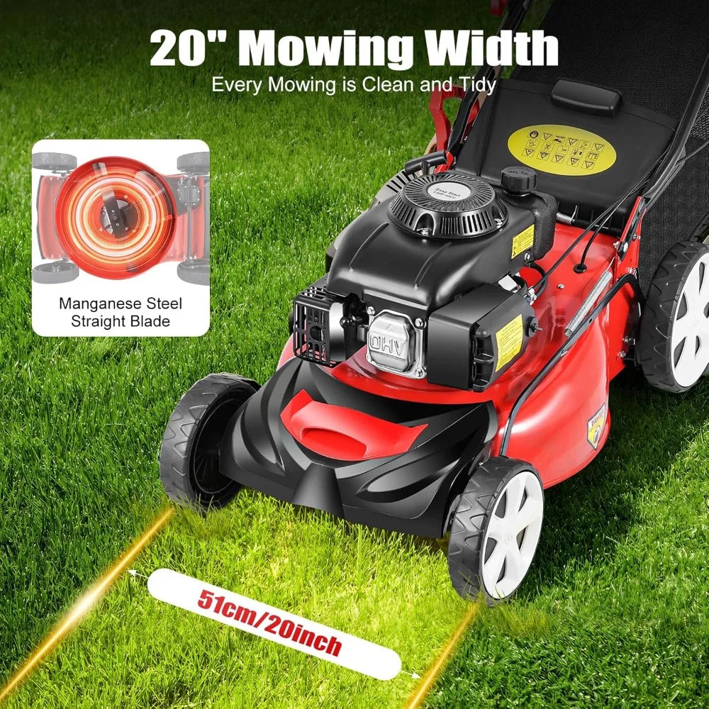 Gas Lawn Mower 140cc Self Propelled 3in1 Bag Heavy Duty